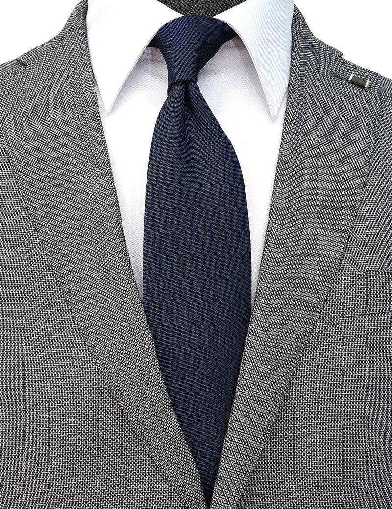 ZENXUS Extra Long Ties for Big and Tall Men, 63 inch XL Long Neckties, Solid Black, Navy, Gray, Burgundy, 4-Pack - Image 3